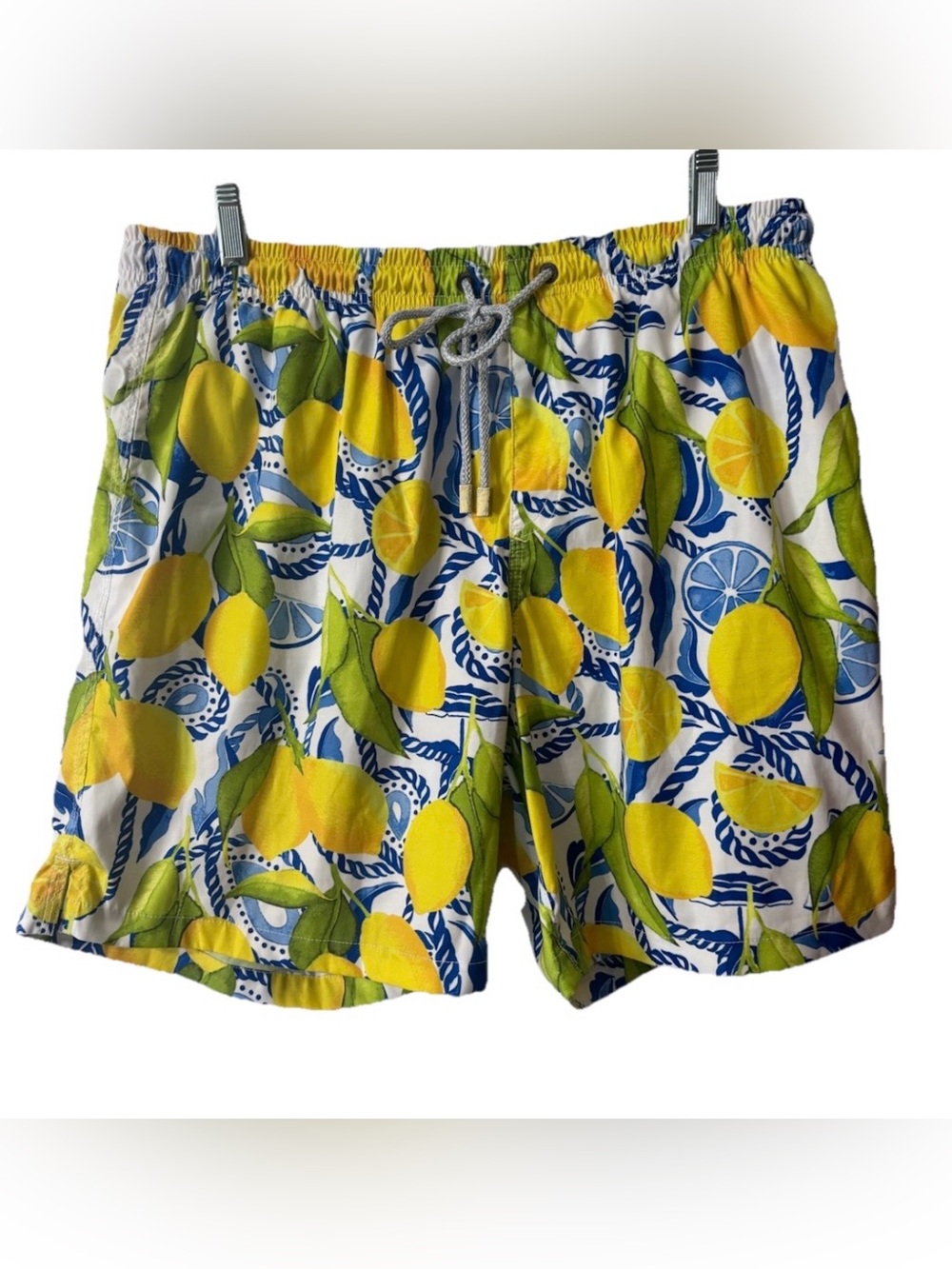 Kenny Flowers Swim Trunks Men’s XXL The Bossitano Lemons Print Drawstring 2XL